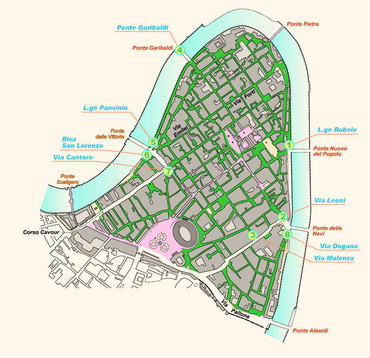 Mappa Zone a traffico limitato di Verona